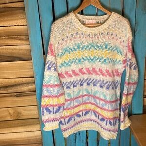 Vintage Simsbury Clothing Company crewneck sweater size Medium pastel acrylic